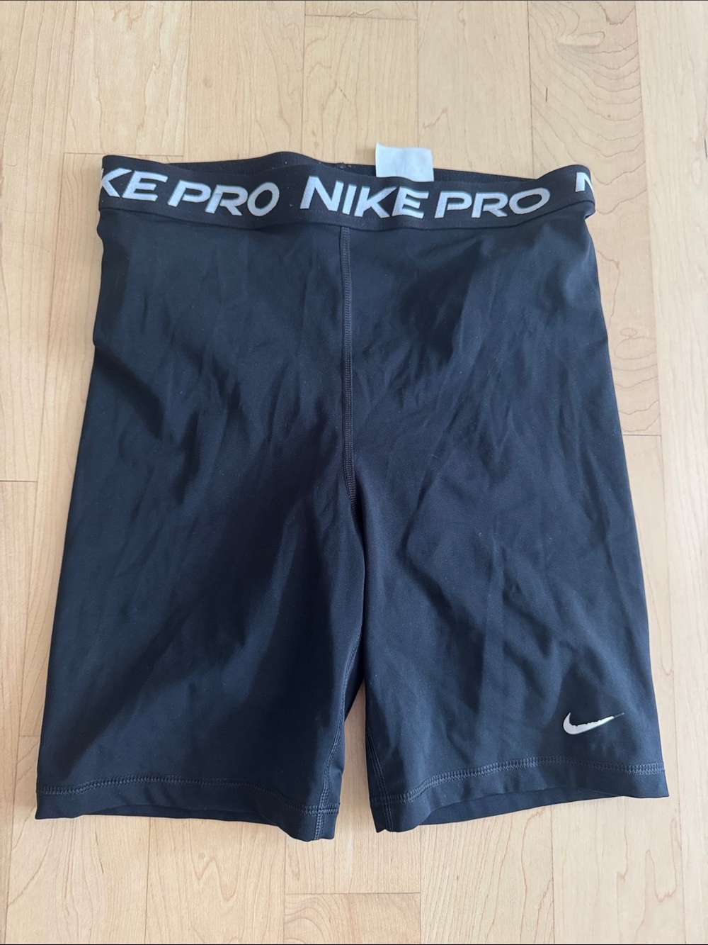 Nike Black Pro Compression Training Shorts with White Logo